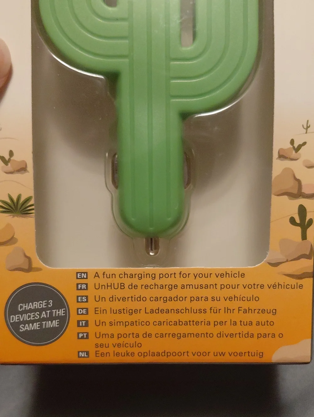 Kikkerland Cactus Triple USB Car Charger